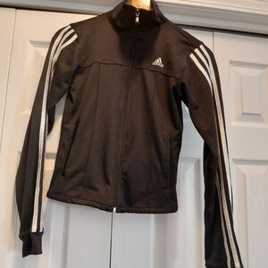 adidas Black Jacket with White Stripes